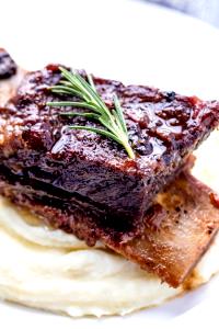 1 Lb Beef Shortribs (Choice Grade, Cooked, Braised)