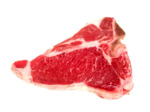 1 Lb Beef T-Bone Steak (Lean Only, Trimmed to 1/4" Fat, Select Grade)