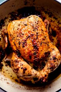 1 Lb Chicken Meat and Skin (Roasting, Roasted, Cooked)