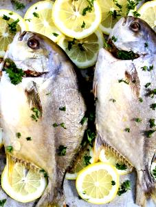 1 Lb Florida Pompano (Fish) (Cooked, Dry Heat)