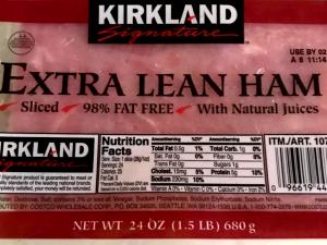 1 Lb Ham (Boneless, Extra Lean and Regular, Cured, Canned, Roasted)