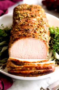 1 Lb Pork Loin (Whole, Lean Only, Cooked, Braised)