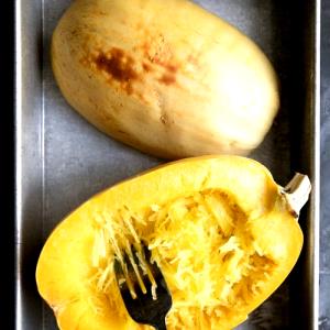 1 Lb Spaghetti Winter Squash (with Salt, Drained, Cooked, Boiled, Baked)