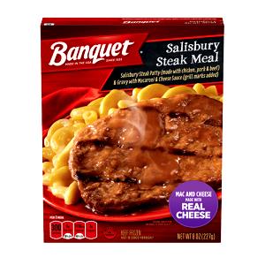 1 meal (227 g) Salisbury Steak Meal with Mac & Cheese