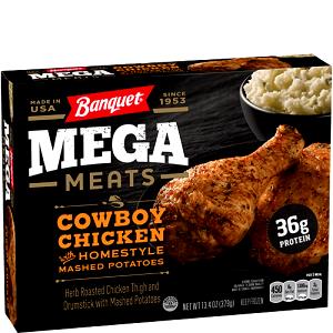 1 meal (335 g) Mega Meats Cowboy Chicken with Homestyle Mashed Potatoes