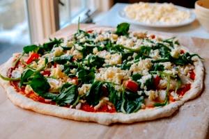 1 Medium (13" Dia) Pizza with Beans and Vegetables