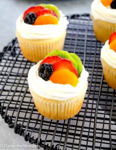 1 Medium Cupcake with Fruit and Cream Filling (Not Chocolate)