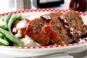 1 Medium Slice Meat Loaf Made with Beef and Pork