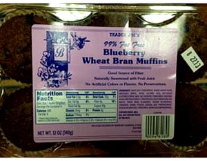 1 muffin (57 g) Blueberry Wheat Bran Muffins