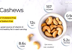 1 ounce oz (28 g) Cashews Roasted No Salt