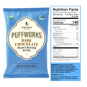 1 oz (28 g) Dark Chocolate Peanut Butter Puffs