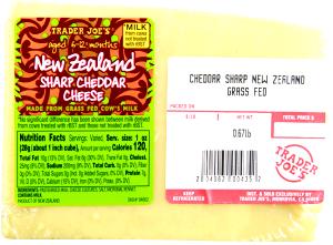 1 oz (28 g) New Zealand Grass Fed Sharp Cheddar