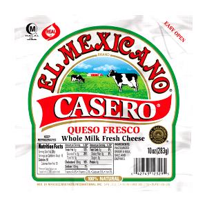 1 oz (28 g) Queso Fresco Casero Part Skim Milk Cheese