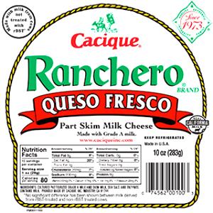 1 oz (28 g) Ranchero Queso Fresco Part Skim Milk Cheese