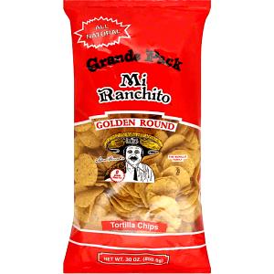 1 oz (28.35 g) Mi Ranchito Golden Round Tortilla Chips (Grande Pack)