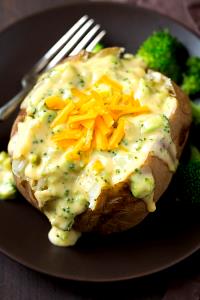 1 Oz Baked Potato Topped with Cheese Sauce and Broccoli