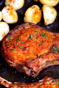 1 Oz Boneless Broiled or Baked Pork Steak or Cutlet