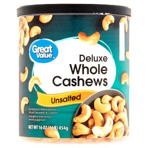 1 Oz Cashews, Whole, Lower Sodium