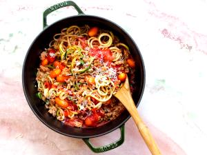 1 Oz Chicken or Turkey, Noodles and Vegetables in Tomato-Based Sauce (Mixture)