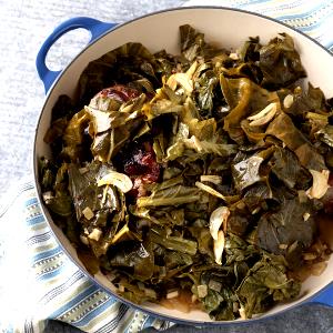 1 Oz Cooked Collards (from Fresh, Fat Added in Cooking)