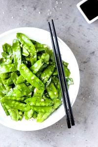 1 Oz Cooked Snowpea (Pea Pod) (from Fresh, Fat Added in Cooking)