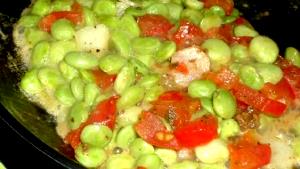 1 Oz Cooked Tomato and Lima Beans (Fat Not Added in Cooking)