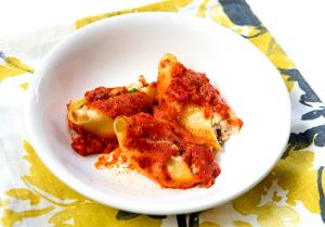 1 Oz Fish and/or Shellfish Stuffed Shells with Tomato Sauce