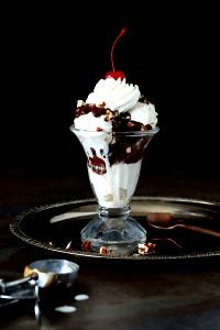 1 Oz Ice Cream Sundae with Chocolate or Fudge Topping (with Whipped Cream)