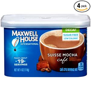 1 Oz Instant Coffee and Cocoa (Mocha) with Whitener and Low Calorie Sweetener, Decaffeinated (Dry Powder Mix)