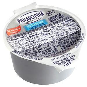 1 Oz Light or Lite Cream Cheese Spread