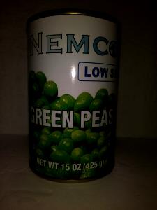 1 Oz Low Sodium Green Peas (Canned, Fat Not Added in Cooking)