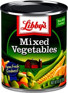 1 Oz Mixed Vegetables (Corn, Lima Beans, Peas, Green Beans, Carrots) (No Salt Added, Canned)