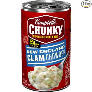 1 Oz New England Clam Chowder (with Equal Volume Milk, Canned)