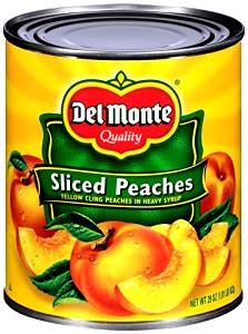 1 Oz Peaches (Drained, Heavy Syrup, Canned)