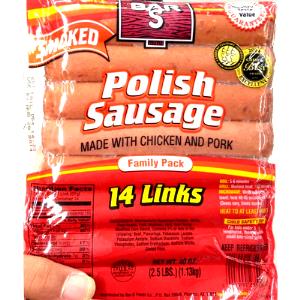 1 Oz Polish Sausage (Pork and Beef, Smoked)