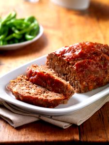 1 Oz Raw (yield After Cooking) Meat Loaf Made with Beef in Tomato-Based Sauce