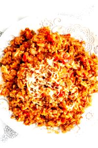 1 Oz Spanish Rice with Ground Beef