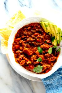 1 Oz Vegetarian Chili (with Meat Substitute)