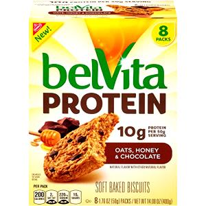 1 pack (1 biscuit) (50 g) Belvita Protein Oats, Honey & Chocolate