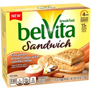 1 pack (2 sandwiches) (50 g) Belvita Sandwich Vanilla Yogurt Creme