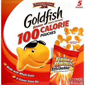 1 Pack Goldfish Cracker, Xtra Cheddar, 100 Calorie Pouch - Flavor Blasted