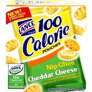 1 package (21 g) 100 Calorie Nip Chee Cheddar Cheese Crackers