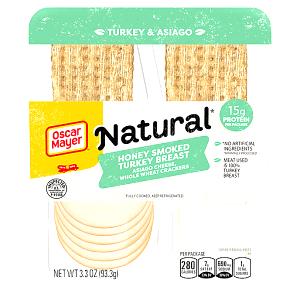 1 package (93.3 g) Natural Honey Smoked Turkey Breast Asiago Cheese