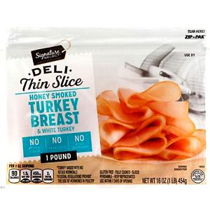 1 Package White Turkey Lunchmeat, Select, Honey Smoked