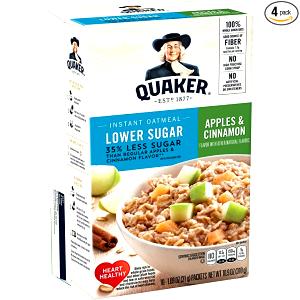 1 packet (31 g) Lower Sugar Instant Oatmeal Apples & Cinnamon