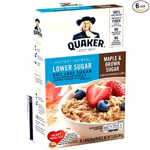 1 packet (34 g) Lower Sugar Instant Oatmeal Maple & Brown Sugar