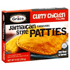 1 patty (128 g) Jamaican Style Patties - Curry Chicken Turnovers