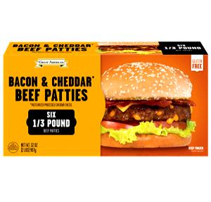 1 patty (2 oz) Bacon Cheddar Burger Patties