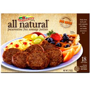 1 patty (34 g) All Natural Preservative Free Sausage Patties