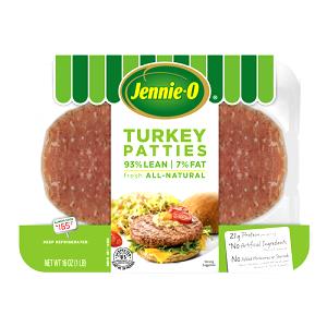 1 patty (4 oz) Lean Turkey Burger Patties 90/10